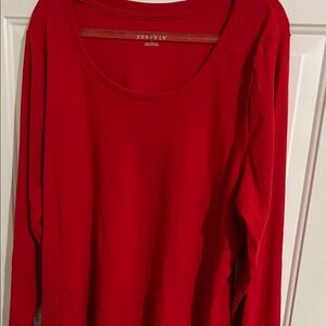 Ava & Viv Bold Red Long Sleeve Top